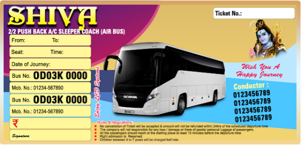 thumbnail Download Bus Ticket Voucher PSD Photoshop File